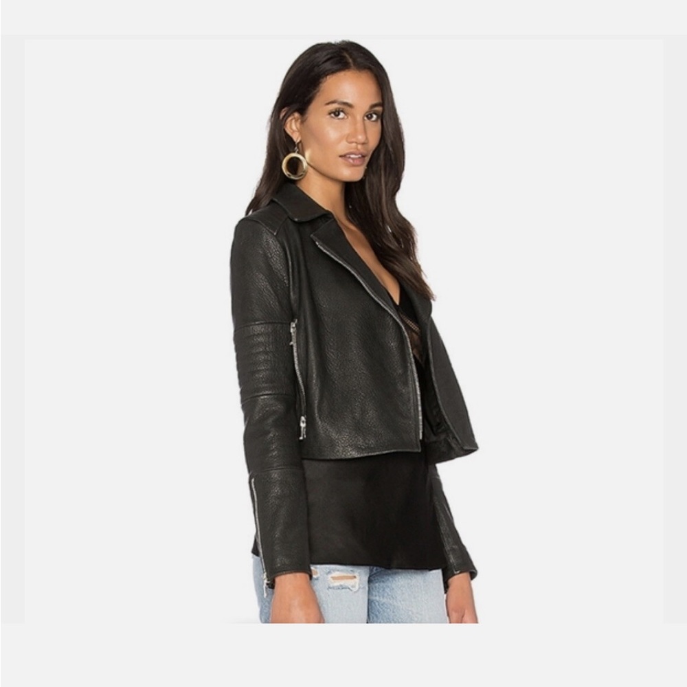 J Brand Aiah Leather Jacket in Black NWOT Sz S - Picture 3 of 9